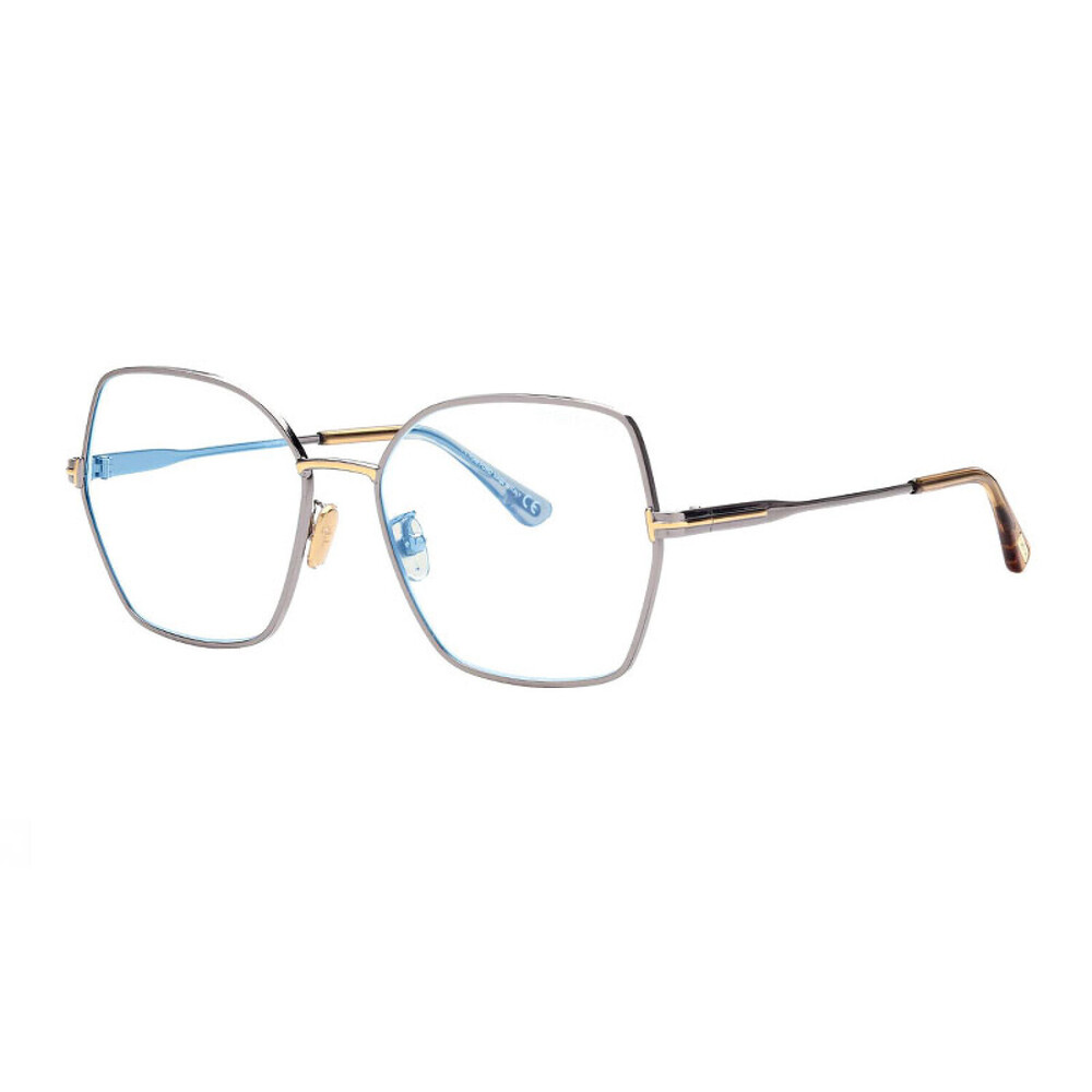 NEW Tom Ford FT5876-B 014 Shiny Light Ruthenium Sunglasses Authentic